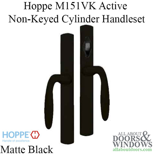 HOPPE HLS 9000 Sliding Door Handle Set with Verona Lever Active Non-Keyed Outside Matte Black