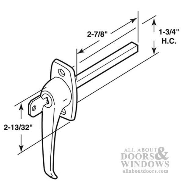 Discontinued - RV Camper Door L Locking Handle - 1-3/4 inch - Discontinued - RV Camper Door L Locking Handle - 1-3/4 inch