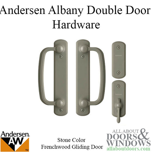 Andersen Frenchwood Gliding Door Trim Hardware, Albany, 4 Panel Interior and Exterior  - Stone