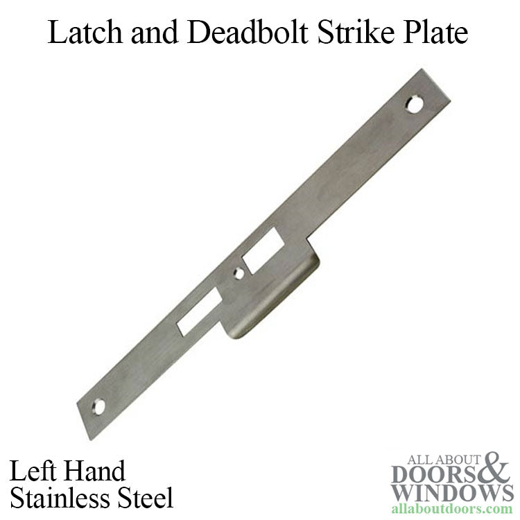 Strike Plate, Latch and Deadbolt, Left Hand - Stainless Steel - Strike Plate, Latch and Deadbolt, Left Hand - Stainless Steel