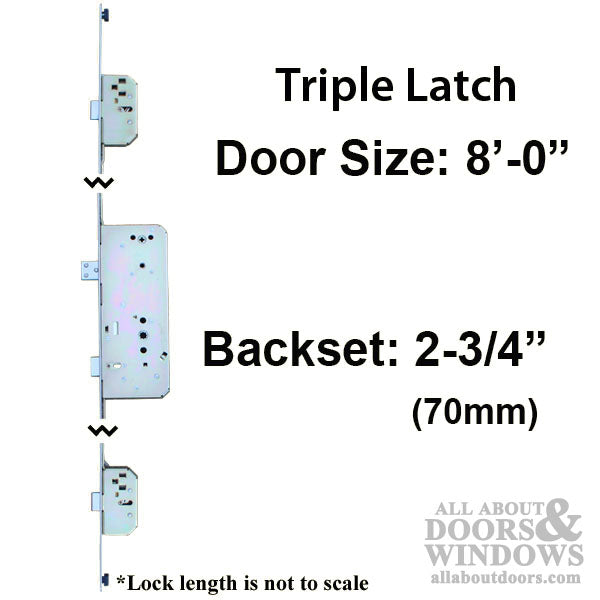 MP Lock, Sentry RS Triple Latch 8-0 Door 5-1/2 PZ x 2-3/4