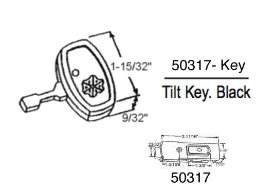 Amacor Key Only for Tilt Latch - Black - Amacor Key Only for Tilt Latch - Black