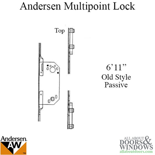 Andersen Multipoint Lock, FWH611 Passive Gold Faceplate Discontinued - Andersen Multipoint Lock, FWH611 Passive Gold Faceplate Discontinued