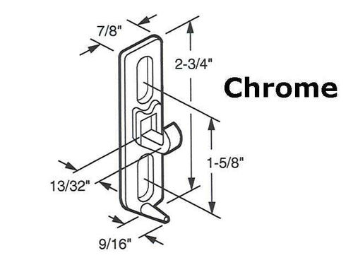 Diecast Strike/Keeper for Sliding Glass Door Face Mounted - Diecast Strike/Keeper for Sliding Glass Door Face Mounted