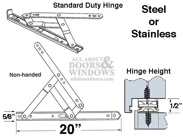 4 Bar Hinges 20 inch Window Track, Truth  34.23 - YDI Steel - 4 Bar Hinges 20 inch Window Track, Truth  34.23 - YDI Steel