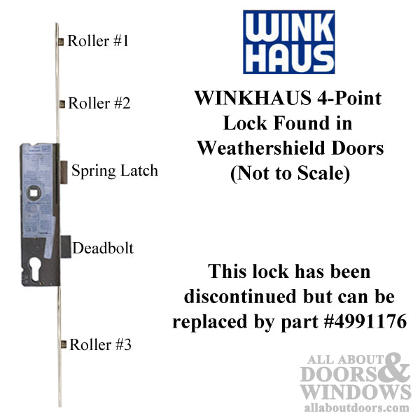 Winkhaus 4-Point Roller Multipoint Lock for Weather Shield pre-3/2002 - Winkhaus 4-Point Roller Multipoint Lock for Weather Shield pre-3/2002