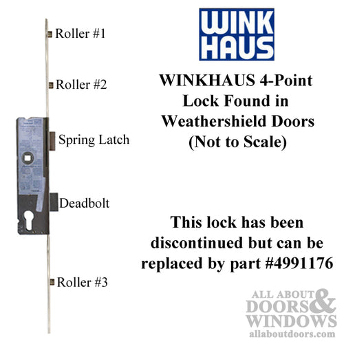 Winkhaus 4-Point Roller Multipoint Lock for Weather Shield pre-3/2002 - Winkhaus 4-Point Roller Multipoint Lock for Weather Shield pre-3/2002