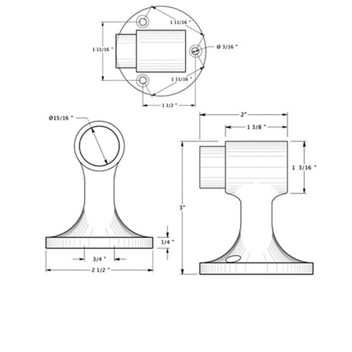 Heavy Duty Floor Bumper/ Stop  3 x 2-1/4  - Choose Finish - Heavy Duty Floor Bumper/ Stop  3 x 2-1/4  - Choose Finish