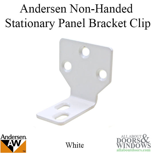 Non-Handed Stationary Panel Bracket Clip for Frenchwood Gliding Patio Door - White