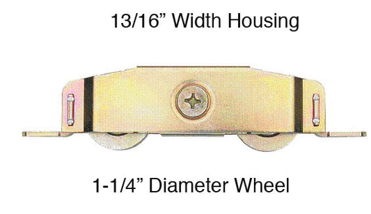 Sliding Patio Door Roller Assembly with Metal Housing 1.25 Inch Steel Wheel Diameter