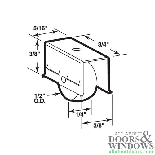 Roller Assembly (Convex) - Sliding Windows, Showcase / Storm - Steel / Nylon - Roller Assembly (Convex) - Sliding Windows, Showcase / Storm - Steel / Nylon