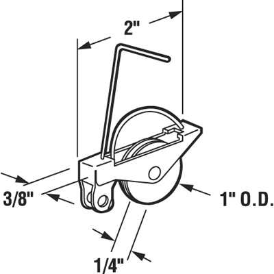 Wire Spring Tension Roller Assembly with 1 Inch Nylon Wheel for Sliding Screen Door - Wire Spring Tension Roller Assembly with 1 Inch Nylon Wheel for Sliding Screen Door