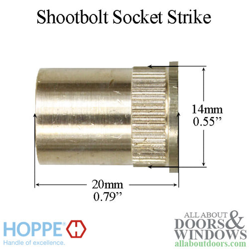 Socket Strike, Shootbolt ,14mm x 20mm - Oil-Rubbed Brass - Socket Strike, Shootbolt ,14mm x 20mm - Oil-Rubbed Brass