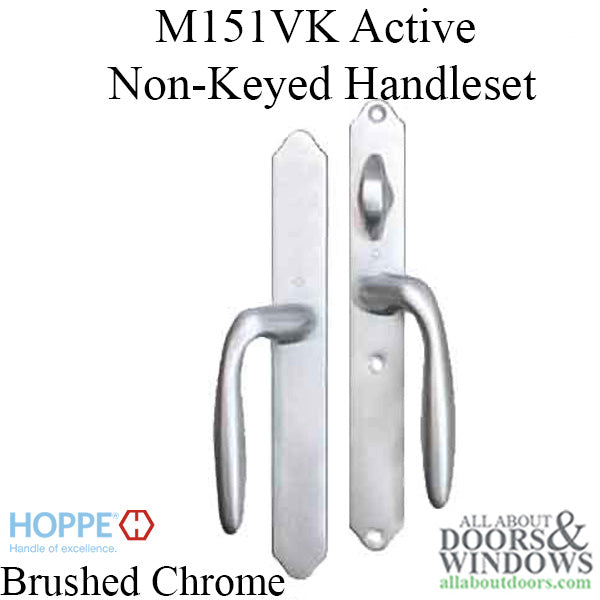 HOPPE HLS 9000 Sliding Door Handle Set Verona Lever Active Non-Keyed Brushed Chrome - HOPPE HLS 9000 Sliding Door Handle Set Verona Lever Active Non-Keyed Brushed Chrome