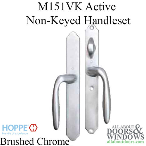 HOPPE HLS 9000 Sliding Door Handle Set Verona Lever Active Non-Keyed Brushed Chrome - HOPPE HLS 9000 Sliding Door Handle Set Verona Lever Active Non-Keyed Brushed Chrome