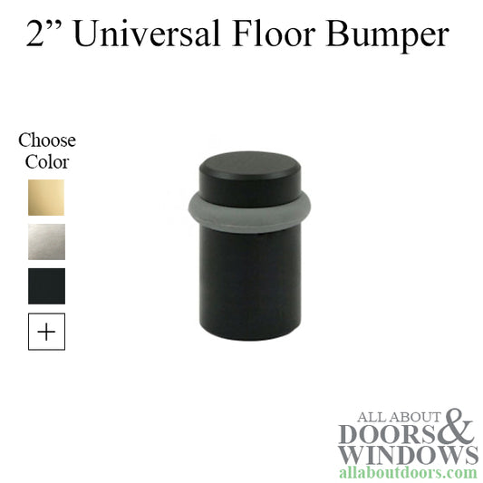 2" Round Universal Floor Bumper, Solid Brass - Choose from 9 Colors