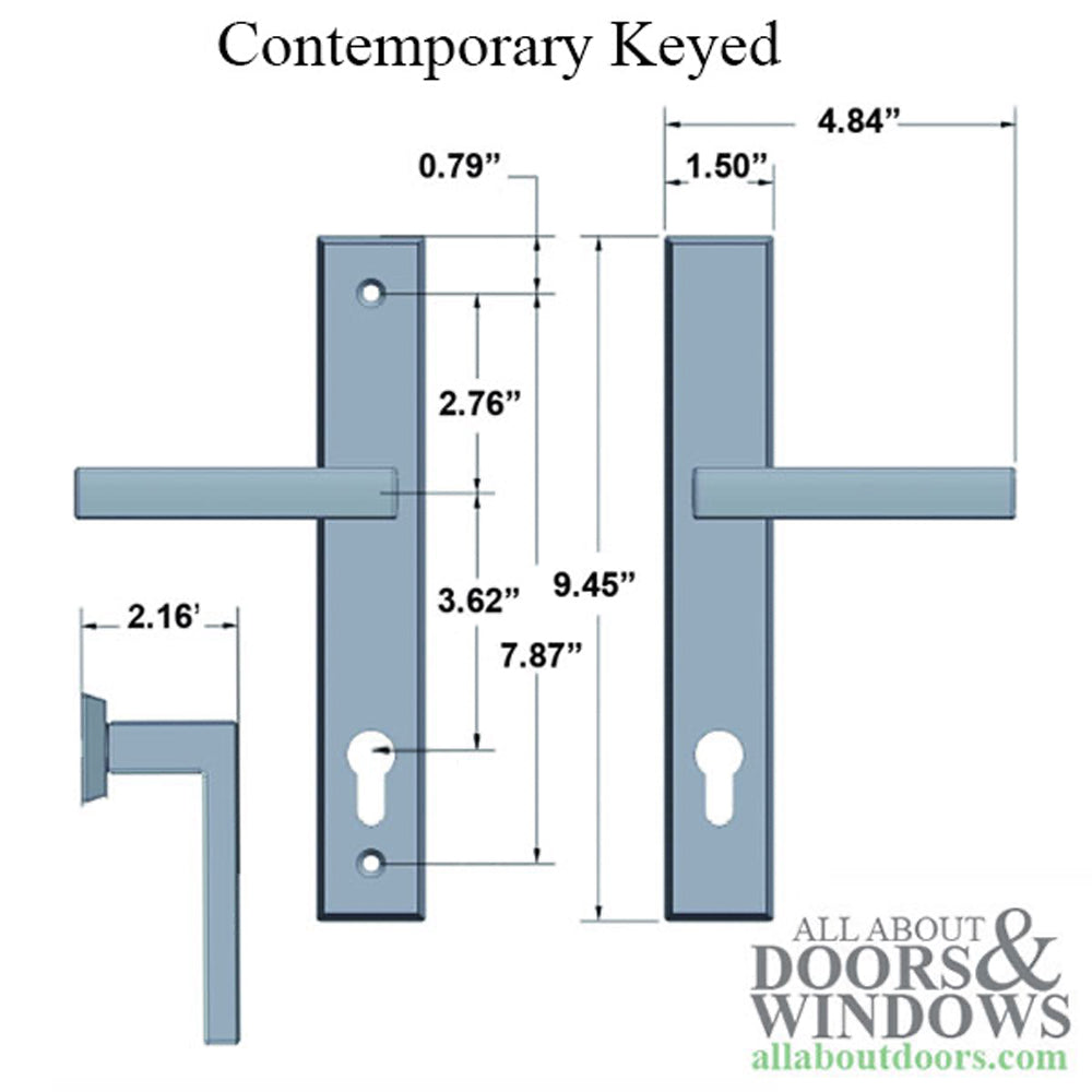 Contemporary Active Keyed Multipoint Lock Door Handle Set - Contemporary Active Keyed Multipoint Lock Door Handle Set