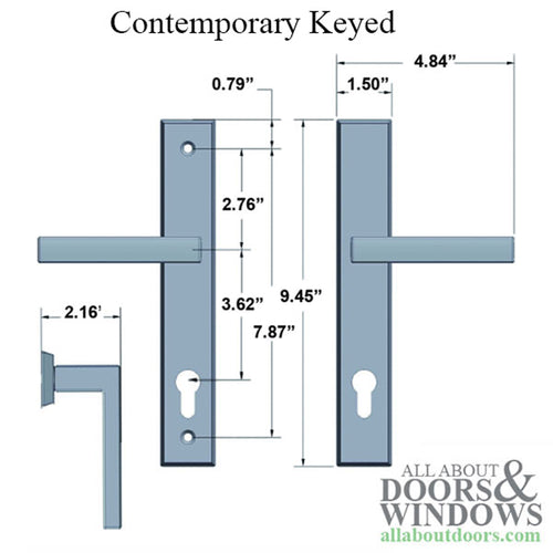 Contemporary Active Keyed Multipoint Lock Door Handle Set - Contemporary Active Keyed Multipoint Lock Door Handle Set