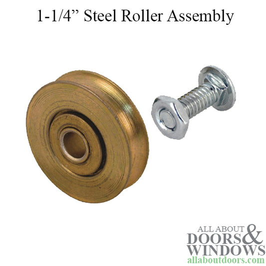 Roller Assembly with 1-1/4 Inch Steel Wheel for Sliding Screen Door