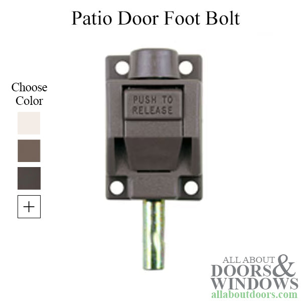 Truth Rectangular Spring Action Foot Bolt for Patio Door - Truth Rectangular Spring Action Foot Bolt for Patio Door