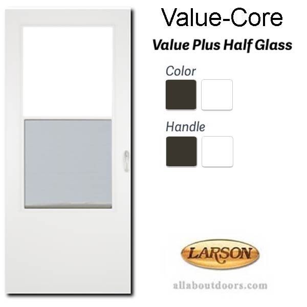 Larson Value Core Self Storing Storm Door Half Screen - Larson Value Core Self Storing Storm Door Half Screen