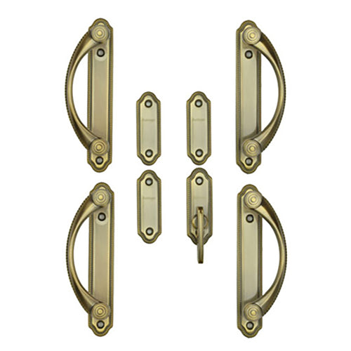 Andersen Whitmore 4-Panel Gliding Door Interior/Exterior Hardware Set - Antique Brass - Andersen Whitmore 4-Panel Gliding Door Interior/Exterior Hardware Set - Antique Brass