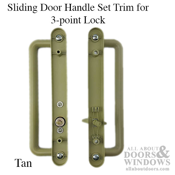 Sliding Patio Door Handle Set Trim for 3-Point Lock Vinyl Doors - Sliding Patio Door Handle Set Trim for 3-Point Lock Vinyl Doors