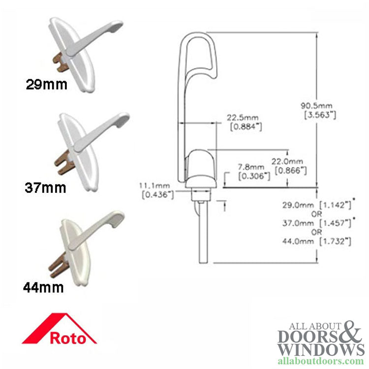 Roto 1-7/16 Fork (37mm) casement Multipoint Sash Lock - Roto 1-7/16 Fork (37mm) casement Multipoint Sash Lock