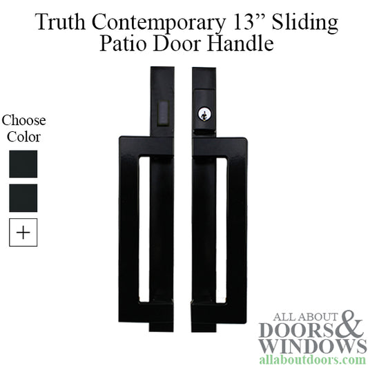 Truth Modern Door Handle For Sliding Patio Door Handle Active Keyed 11 15/16 Inch Screw Hole Spacing