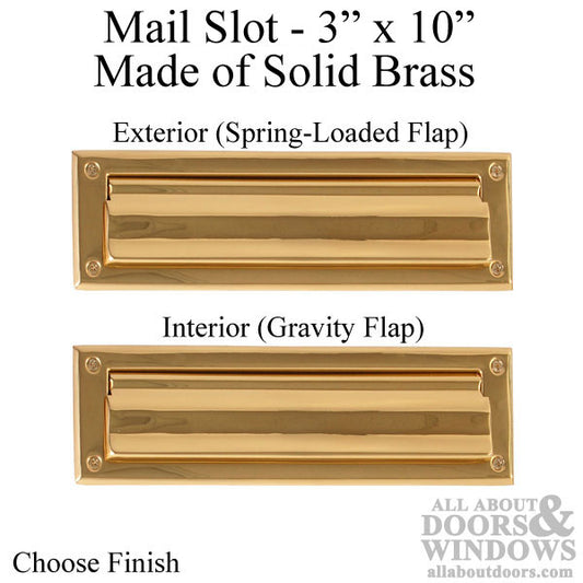 Mail Slot - 3" x 10" - Choose Color