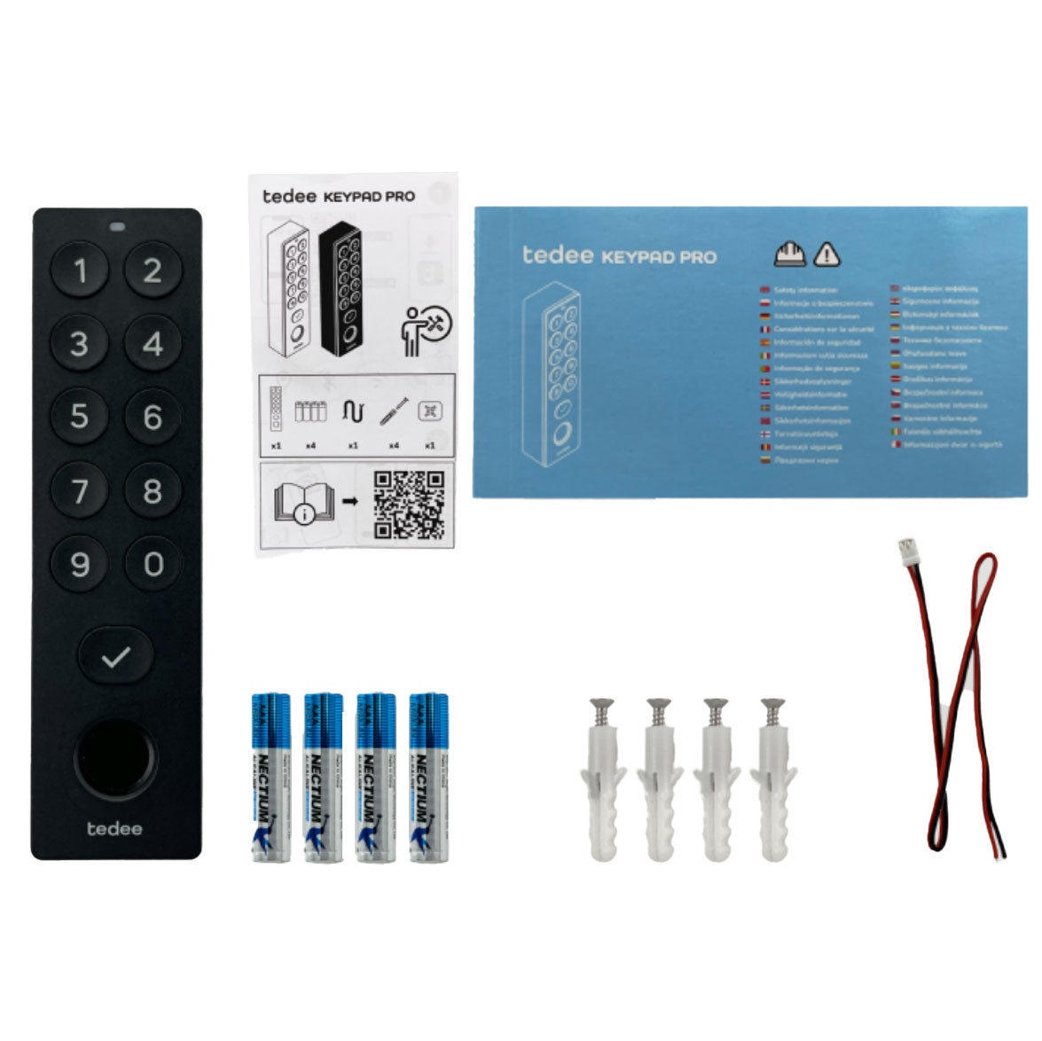 Tedee Keypad Pro Battery Powered Bluetooth Biometric Fingerprint Scanner - Tedee Keypad Pro Battery Powered Bluetooth Biometric Fingerprint Scanner