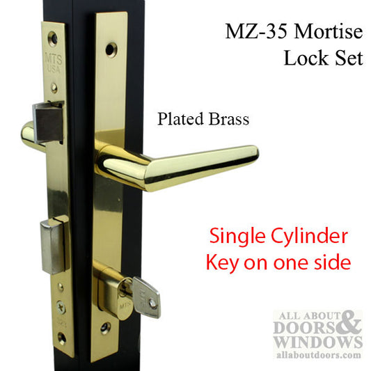 Papaiz MZ35 Storm Door LOCK, Polished Brass