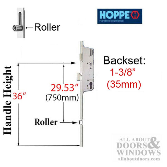 16mm Manual Gear, 35/92, Roller @ 29.53",  1" Deadbolt Throw