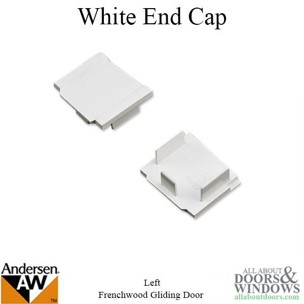 French Wood Glidng Door Replacement End Cap, Left - White - French Wood Glidng Door Replacement End Cap, Left - White