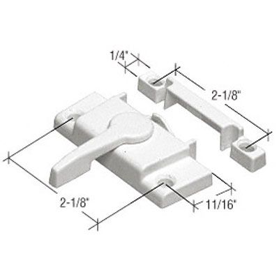 Sash/Cam Lock - Vinyl and Aluminum Sash Hardware, Diecast - White - Sash/Cam Lock - Vinyl and Aluminum Sash Hardware, Diecast - White