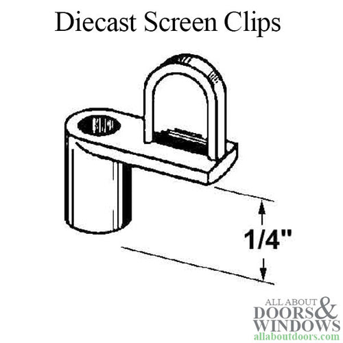 Diecast Window Screen Clips 1/4 Inch 100 Pack - Diecast Window Screen Clips 1/4 Inch 100 Pack