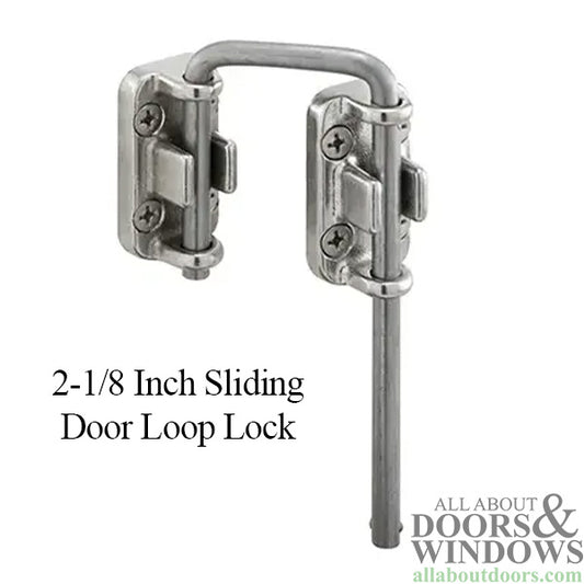 2-1/8 Inch Sliding Door Loop Lock - Nickel Plated