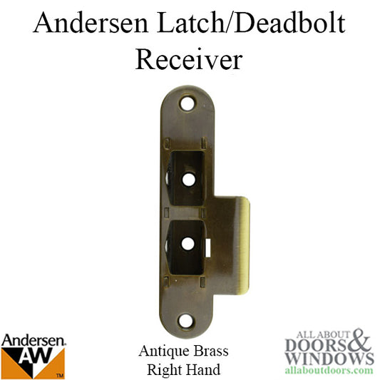 Latch and DeadBolt Receiver, Right Hand - Ant. Brass