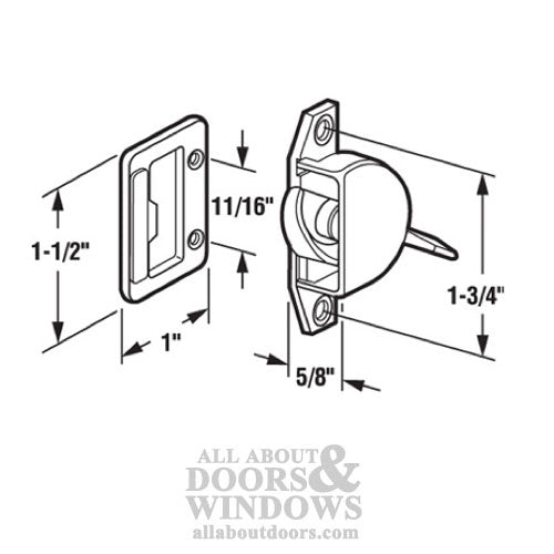 Sash Lock - Vinyl and Aluminum Sash Hardware, Die-cast - Bright Zinc - Sash Lock - Vinyl and Aluminum Sash Hardware, Die-cast - Bright Zinc