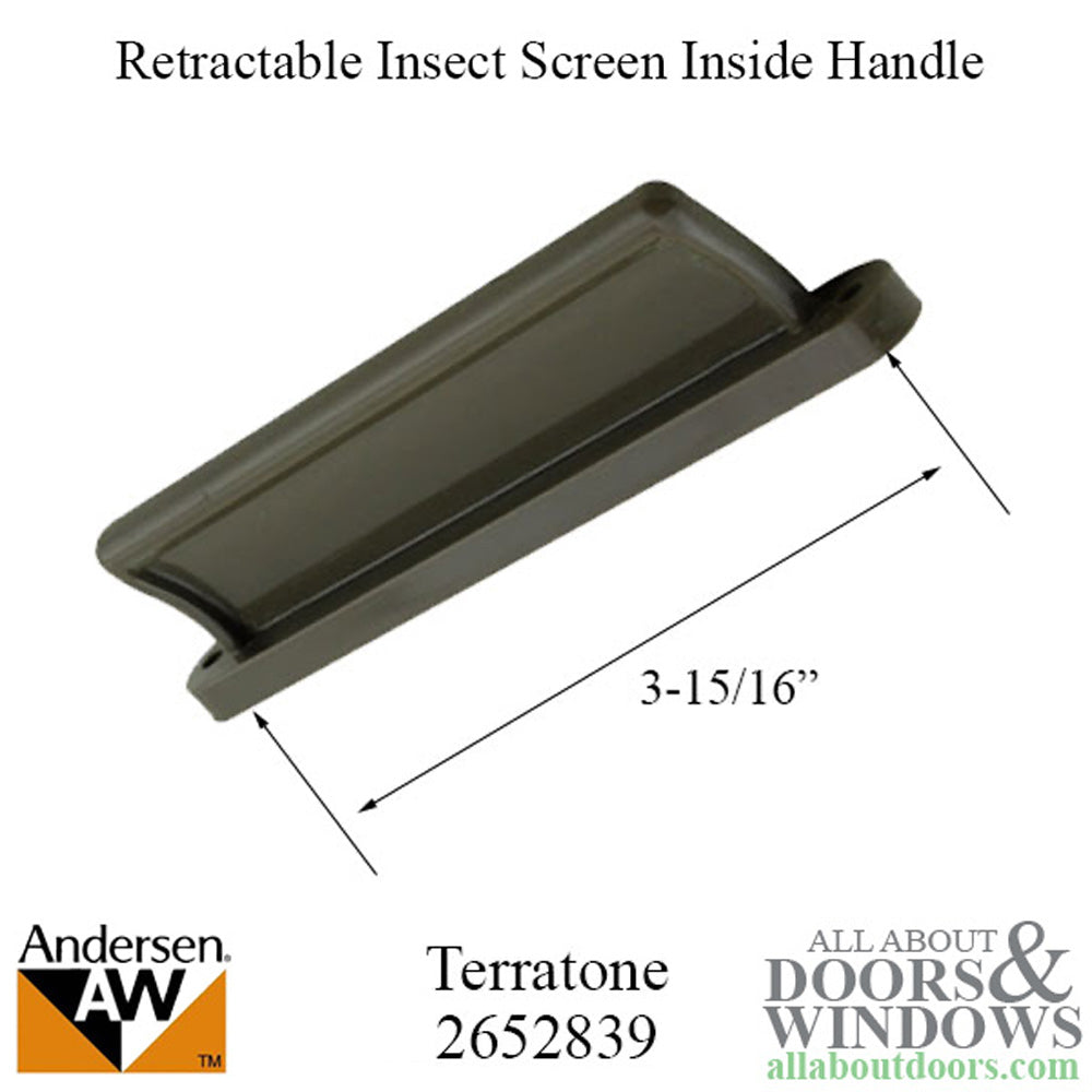 Retractable Insect Screen Interior Handle for Andersen FGD made August 2003 - May 2007 - Terratone - Retractable Insect Screen Interior Handle for Andersen FGD made August 2003 - May 2007 - Terratone