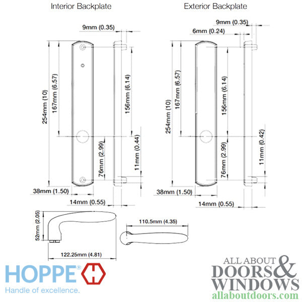 Hoppe HLS7 Handleset, Verona, M151/2167N, Fixed Handles Dummy, Satin Nickel - Hoppe HLS7 Handleset, Verona, M151/2167N, Fixed Handles Dummy, Satin Nickel