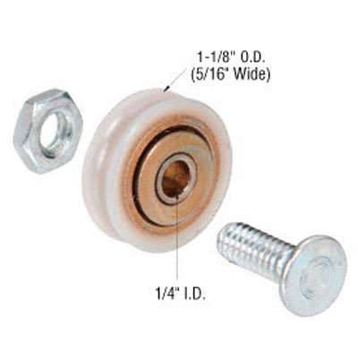 Roller Wheel Only 1.125 Inch Nylon Ball Bearing Wheel Diameter