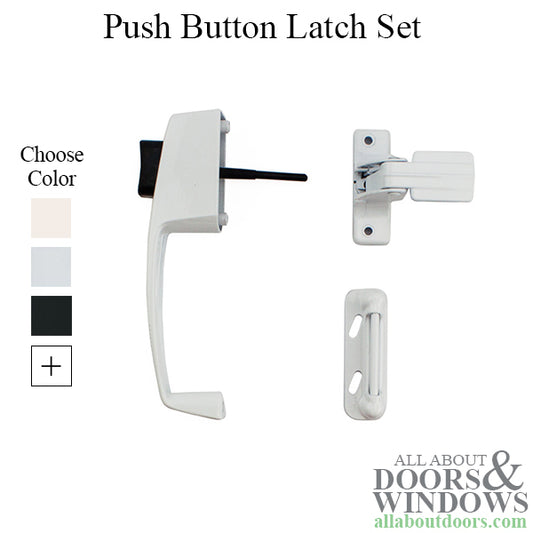 Storm Door Push Button Latch 1.75 Inch Screw Hole Spacing