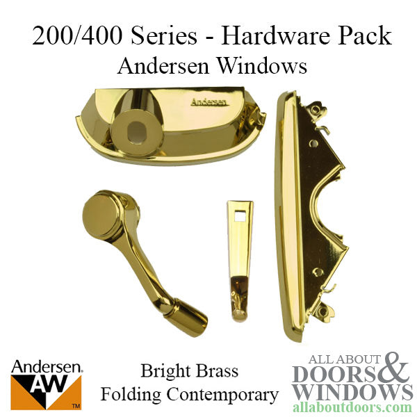 Andersen Casement Window - 200/400 Series - Hardware Pack - Folding Traditional - Bright Brass - Andersen Casement Window - 200/400 Series - Hardware Pack - Folding Traditional - Bright Brass