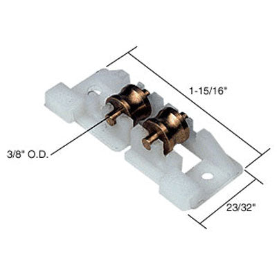 Roller Assembly (Grooved) - Sliding Windows, Nylon / Brass