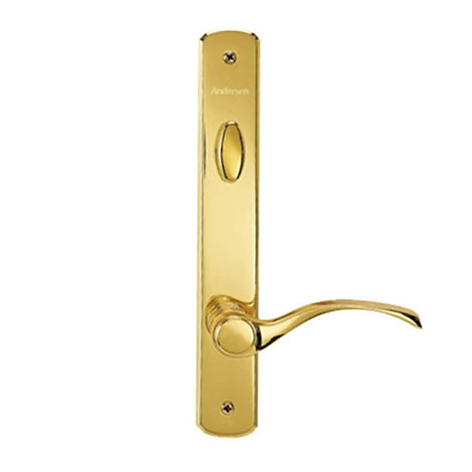 Hardware Kit, Single Door, Newbury, Active Door - Bright Brass