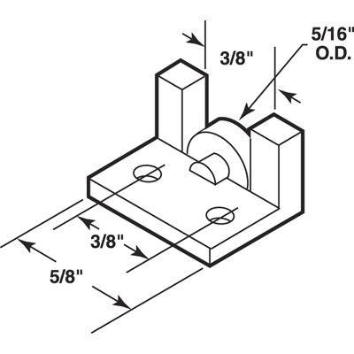 Roller Assembly (Flat) - Sliding Windows, Nylon / Brass - Roller Assembly (Flat) - Sliding Windows, Nylon / Brass