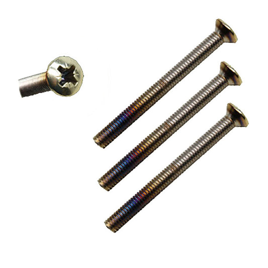 Handle Screws, 3 pack - 1-3/4 inch thick Door, M5 x 50mm - Bright Brass