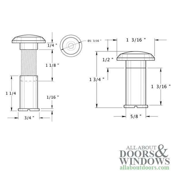 Door Viewer 200 degree 1-3/8 in to 2-1/4 in - Choose Finish - Door Viewer 200 degree 1-3/8 in to 2-1/4 in - Choose Finish