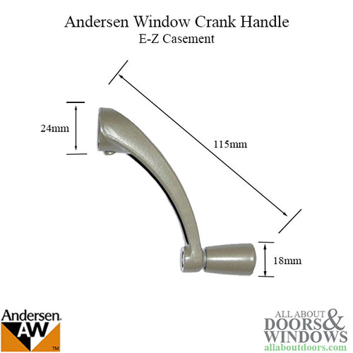 Andersen Casement Window Crank For Perma Shield and EZ Casement Windows Stone - Andersen Casement Window Crank For Perma Shield and EZ Casement Windows Stone